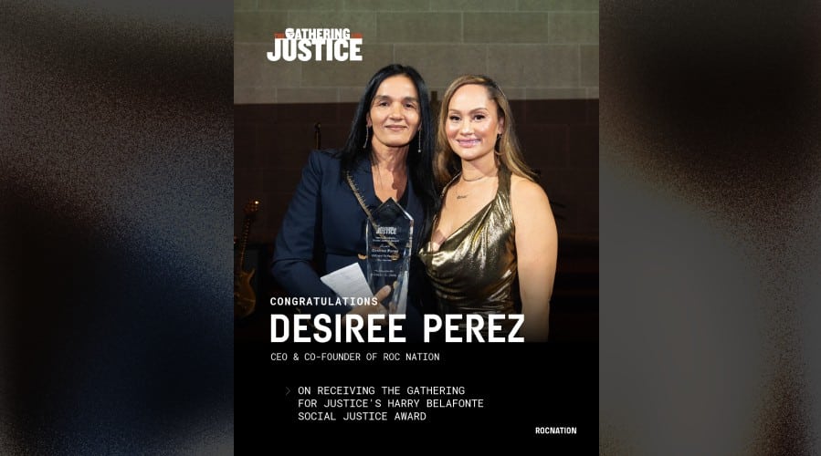 Desiree Perez poses following the receipt of The Gathering for Justice award.